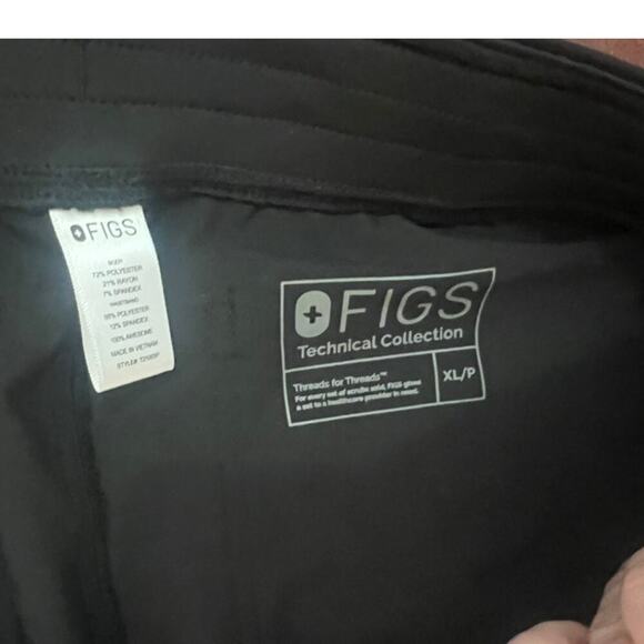 EUC Figs black w gray drawstring scrub pants sz XL Petite nurse medical - Picture 4 of 6